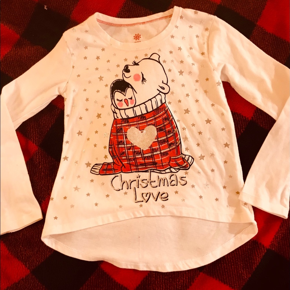 Girls Christmas hi-lo LS shirt